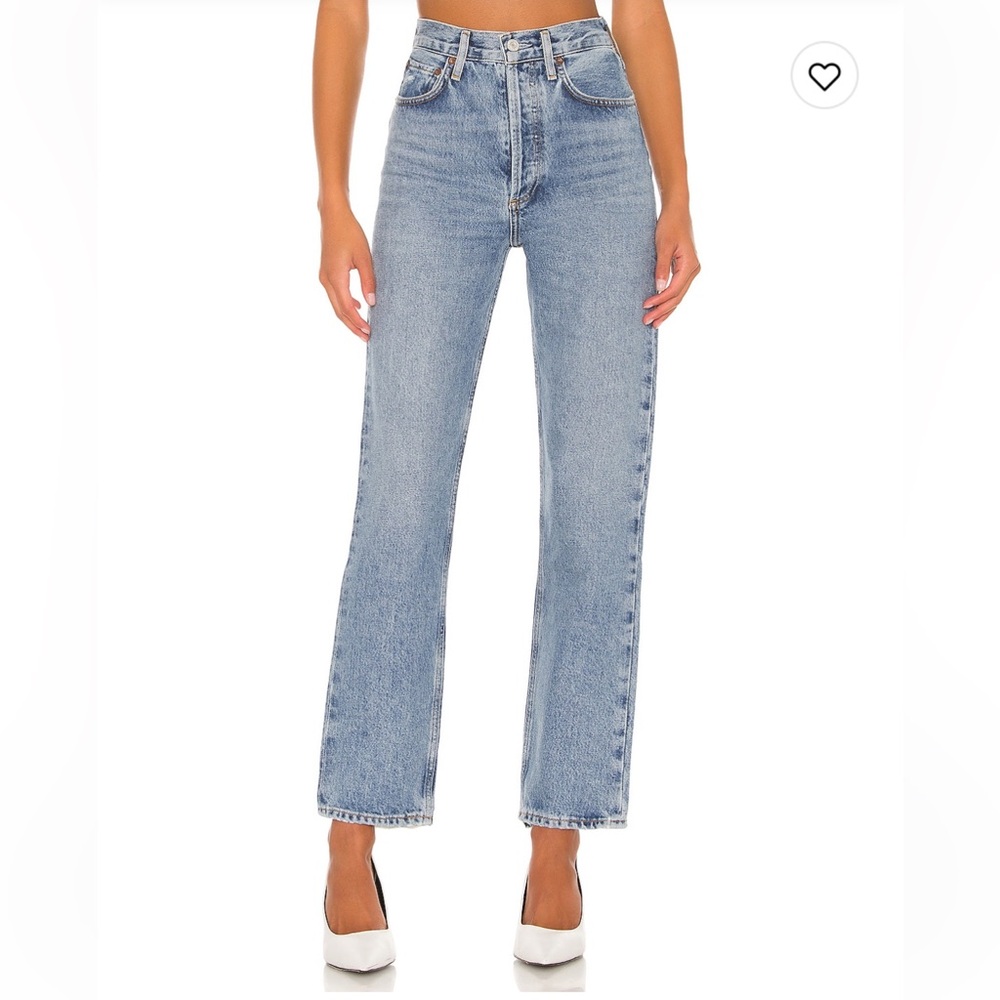 Agolde Light Blue Straight Leg Jeans 90s pinch waist
